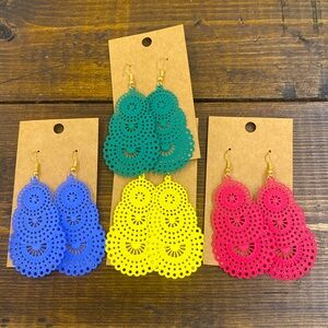 New, lightweight colored dangle earrings